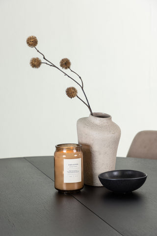 Venture Home Matilda Matbord φ130 - Svart / Svart MDF med faner +Nattmatstol - Mörk valnöt / Mocca / Brunt tyg _4