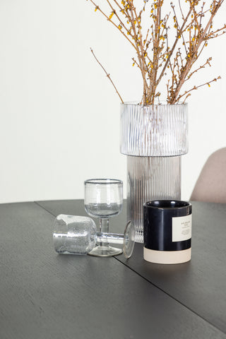 Venture Home Matilda Matbord φ130 - Svart / Svart MDF med faner +Polar Matstol - Svart / Beige Boucle _4