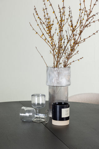 Venture Home Matilda Matbord φ130 - Svart / Svart MDF med faner +Chico Matstol - Svart / Vit Boucle _4