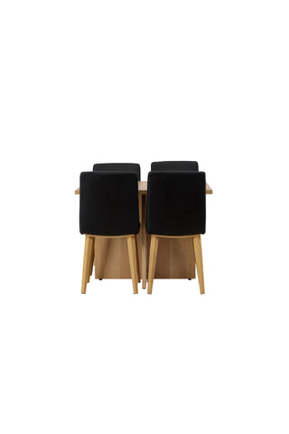 Venture Home Leo Matbord 100*75 - Oaklook / Oaklook MDF +Today Matstol - Natur / Svart PU _4
