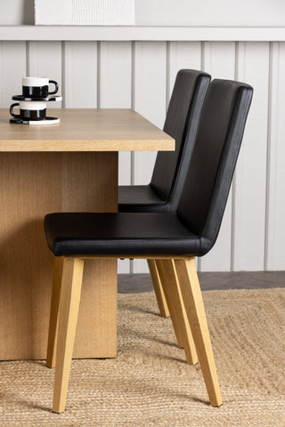 Venture Home Leo Matbord 100*75 - Oaklook / Oaklook MDF +Today Matstol - Natur / Svart PU _4
