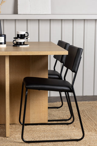 Venture Home Leo Matbord 100*75 - Oaklook / Oaklook MDF +Kenth Stol - Svart / Svart PU _4