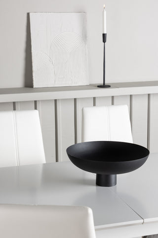 Venture Home Disa Matbord 120/160*80 - Vit / Grå MDF +Pastill Matstol - Silver / Vit PU _4