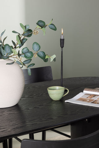 Venture Home Isolde Matbord 180*75 - Svart / Svart MDF +Montros Matstol - Naturligt / Naturgummiträ _4
