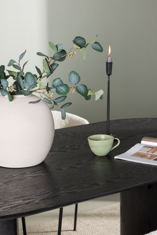 Venture Home Isolde Matbord 180*75 - Svart / Svart MDF +Chico Matstol - Svart / Vit Boucle _4