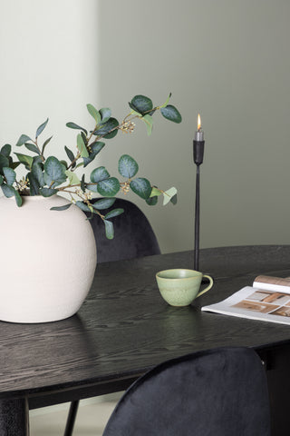 Venture Home Isolde Matbord 180*75 - Svart / Svart MDF +Polar Matstol - Svarta ben / Svart sammet _4