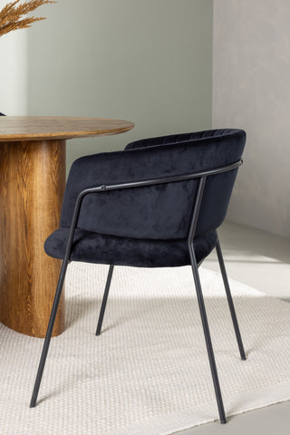 Venture Home Isolde Matbord 140*75 - Natur / Natur MDF +Selma Matstol - Svart / Svart sammet _4