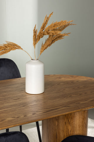 Venture Home Isolde Matbord 140*75 - Nature / Nature MDF +Polar Matstol - Svarta ben / Black Velvet _4