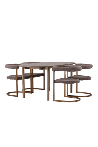 Venture Home Andy Matbord 180*75 - Naturlig / Naturlig MDF + Morgonmatstol - Svart / Svart Boucle _4