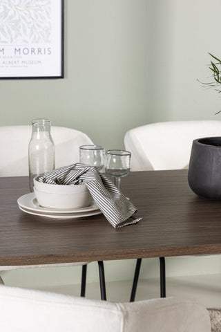Venture Home Andy Matbord 180*75 - Naturlig / Naturlig MDF +Day Dining Chair - Mattsvart / Vit Linne _4