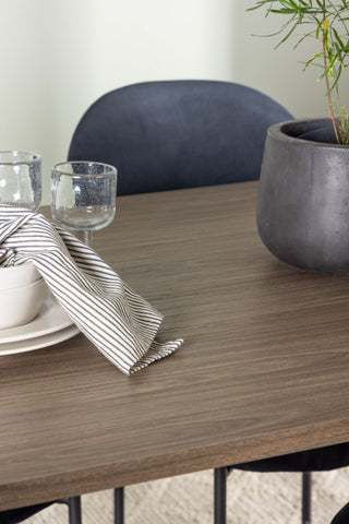 Venture Home Andy Matbord 180*75 - Naturlig / Naturlig MDF +Stella Matstol - Svart / Svart sammet _4