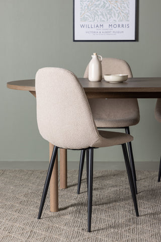 Venture Home Andy Matbord 180*75 - Naturlig / Naturlig MDF +Polar Matstol - Svart / Beige Boucle _4
