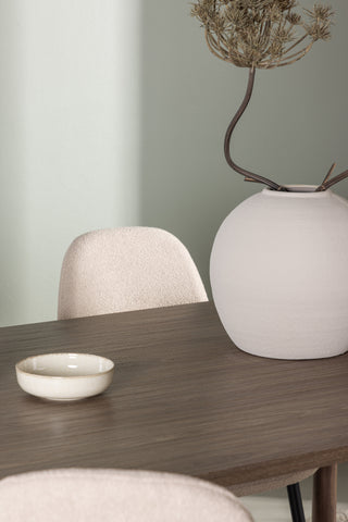 Venture Home Andy Matbord 180*75 - Naturlig / Naturlig MDF +Polar Matstol - Svart / Beige Boucle _4