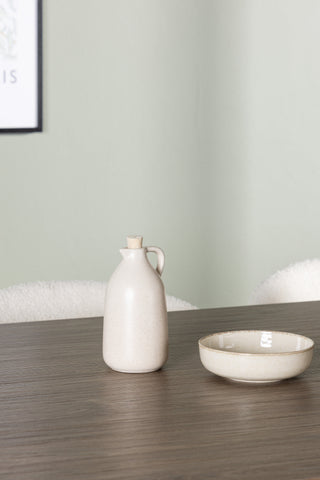 Venture Home Andy Matbord 180*75 - Naturlig / Naturlig MDF +Chico Matstol - Svart / Vit Boucle _4