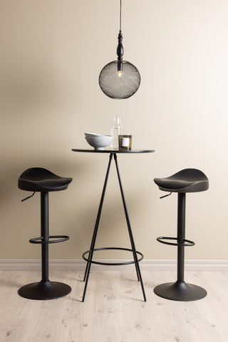 Venture Home Bistro Barbord φ60 - Svart / MDF med faner +Adesto Barstol - Svart / Mattsvart ABS _2