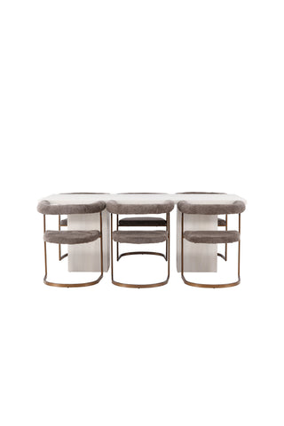 Venture Home Olga Matbord 200*75 - White Wash +Morning Matstol - Svart / Svart Boucle _6