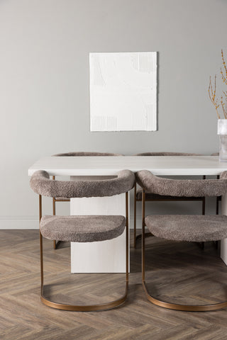 Venture Home Olga Matbord 200*75 - White Wash +Morning Matstol - Svart / Svart Boucle _6