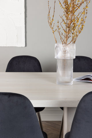 Venture Home Olga Matbord 200*75 - White Wash +Polar Matstol - Black Velvet / Chrome _6