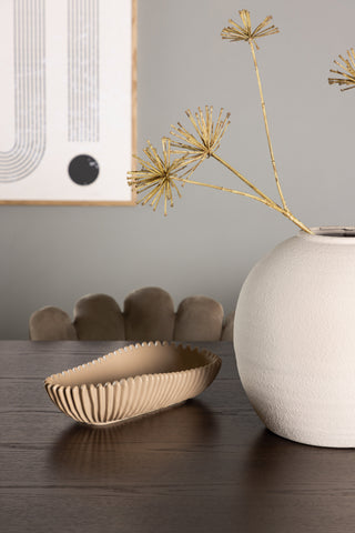 Venture Home Ystad Matbord - Svart / Mocca Ekfaner +Limhamn Ljusstol - Svart / Beige Sammet _6