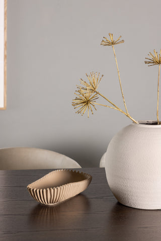 Venture Home Ystad Matbord - Svart / Mocca Ekfaner +Berit Stol - Svart / Beige Sammet _6