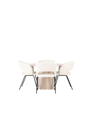 Venture Home Olivia Matbord - White Wash Faner +Day Dining Chair - Mattsvart / Vit Linne _4