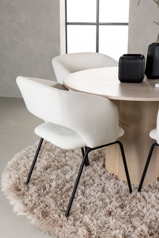 Venture Home Olivia Matbord - White Wash Faner +Day Dining Chair - Mattsvart / Vit Linne _4