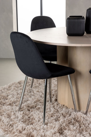 Venture Home Olivia Matbord - White Wash Faner +Polar Matstol - Black Velvet / Chrome _4