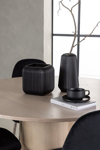 Venture Home Olivia Matbord - White Wash Faner +Polar Matstol - Black Velvet / Chrome _4