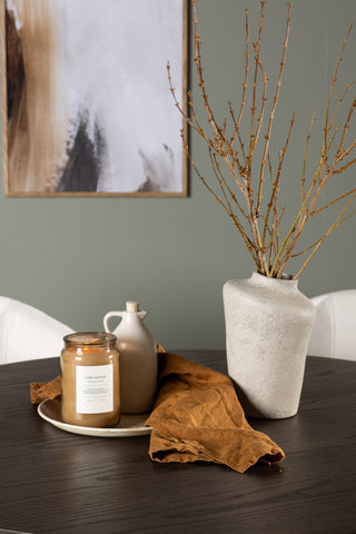 Venture Home Olivia Matbord - Mocca / Mocca Faner +Day Dining Chair - Mattsvart / Vit Linne _4