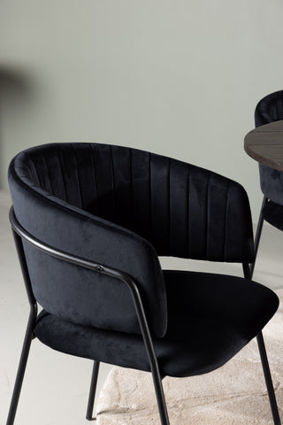 Venture Home Olivia Matbord - Mocca / Mocca Faner +Selma Matstol - Svart / Svart sammet _4