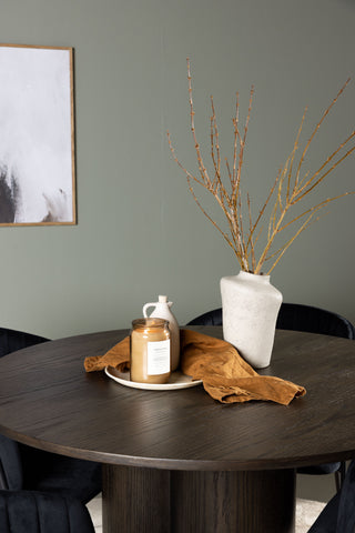 Venture Home Olivia Matbord - Mocca / Mocca Faner +Selma Matstol - Svart / Svart sammet _4