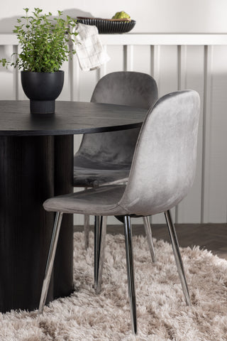 Venture Home Olivia Matbord - Svart / Svart Faner +Eva Matstol - Ljusgrå / Ljusgrå Sammet _4