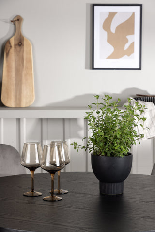 Venture Home Olivia Matbord - Svart / Svart Faner +Eva Matstol - Ljusgrå / Ljusgrå Sammet _4