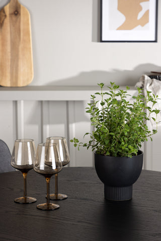 Venture Home Olivia Matbord - Svart / Svart Faner + Rosie Matstol - Svart / Mörkgrå Tyg _4