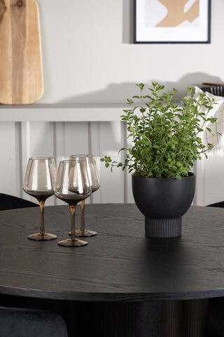 Venture Home Olivia Matbord - Svart / Svart Faner +Selma Matstol - Svart / Svart Sammet _4