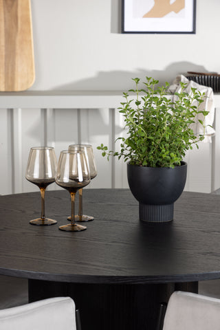 Venture Home Olivia Matbord - Svart / Svart Faner +Evelina Matstol - Svart / Ljusgrå Sammet _4