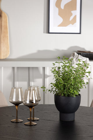 Venture Home Olivia Matbord - Svart / Svart faner + Polar Matstol - Svart / Beige Boucle _4