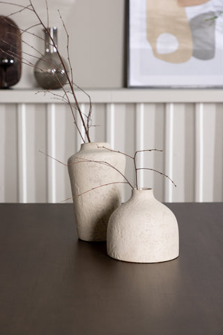 Venture Home Kaseidon Matbord - Gummiträ / Mörkbrun MDF +Seda Matstol - Mattbrunt / Beige Tyg _4