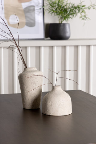 Venture Home Kaseidon Matbord - Gummiträ / Mörkbrun MDF + Modesto Matstol - Grå / Rökt Svart Boucle _4