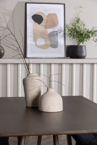 Venture Home Kaseidon Matbord - Gummiträ / Mörkbrun MDF + Nattstol - Svart / Svart sammet _4