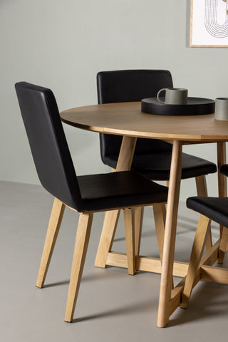 Venture Home Yakidon Matbord - Gummiträ / Eklook MDF +Today Matstol - Natur / Svart PU _4