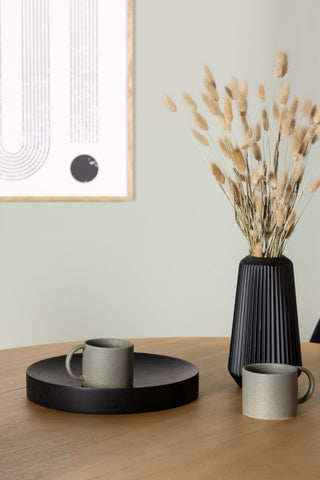 Venture Home Yakidon Matbord - Gummiträ / Eklook MDF +Polar Matstol - Svarta ben / Svart sammet _4
