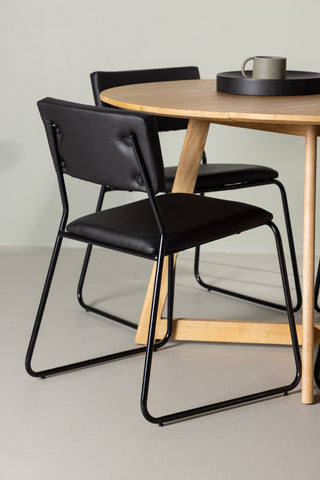Venture Home Yakidon Matbord - Gummiträ / Eklook MDF +Kenth Stol - Svart / Svart PU _4
