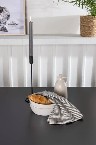 Venture Home Tempe Matbord - Svart / Svart MDF + Nattmatstol - Svart / Vit PU _2
