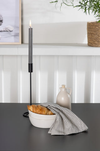 Venture Home Tempe Matbord - Svart / Svart MDF + Pastill Matstol - Silver / Vit PU _2
