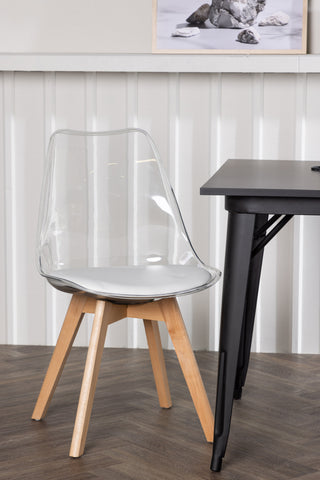 Venture Home Tempe Matbord - Svart / Svart MDF +Edvin Matstol - Natur / PET (sittdyna vit) PET-yta, sits med vanlig svamp _2
