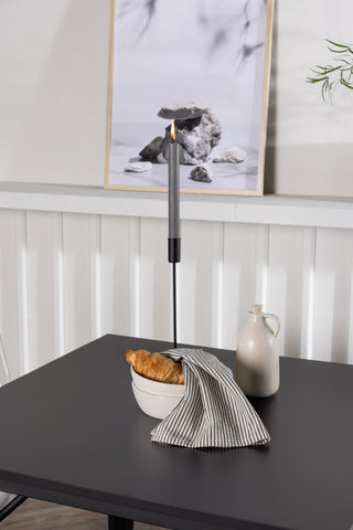Venture Home Tempe Matbord - Svart / Svart MDF +Edvin Matstol - Natur / PET (sittdyna vit) PET-yta, sits med vanlig svamp _2