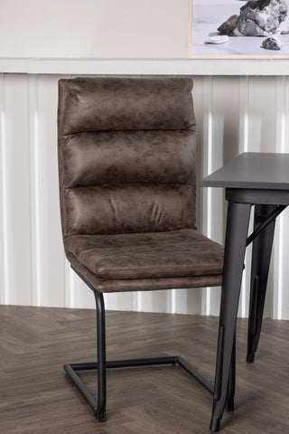 Venture Home Tempe Matbord - Svart / Svart MDF +Zizo Matstol - Svart / Brunt Mikrofibertyg _2