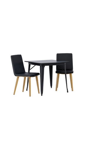 Venture Home Tempe Matbord - Svart / Svart MDF +Today Matstol - Natur / Svart PU _2