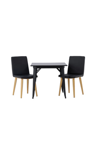 Venture Home Tempe Matbord - Svart / Svart MDF +Today Matstol - Natur / Svart PU _2